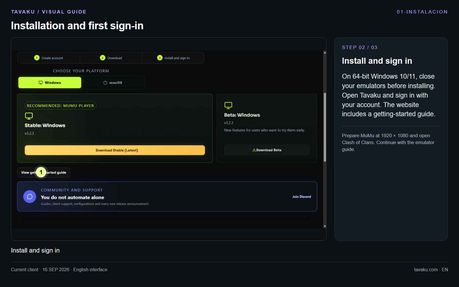 Install and sign in
