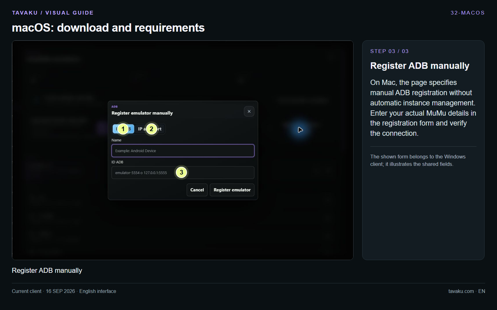 Register ADB manually
